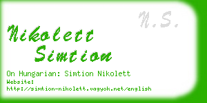 nikolett simtion business card